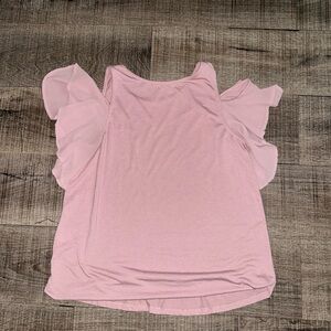 Elegant Pink Ruffle Sleeve Top